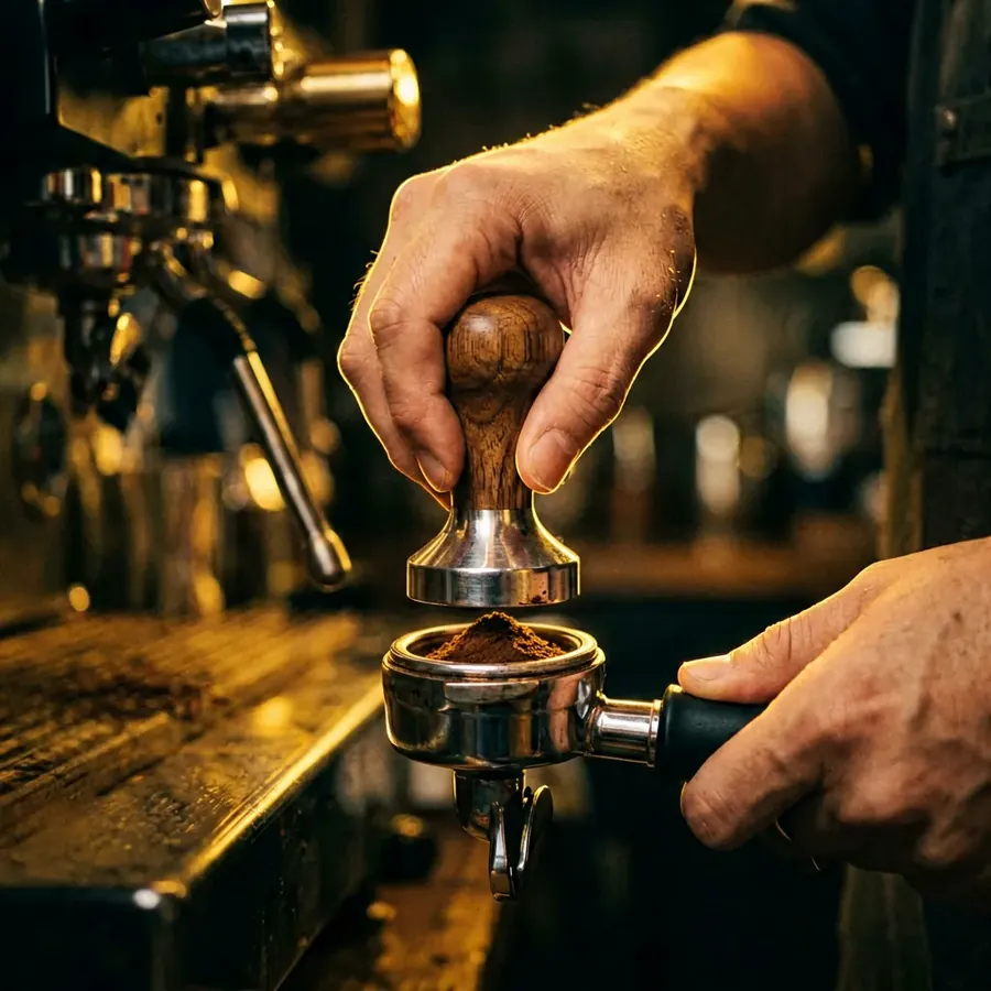 Barista al lavoro